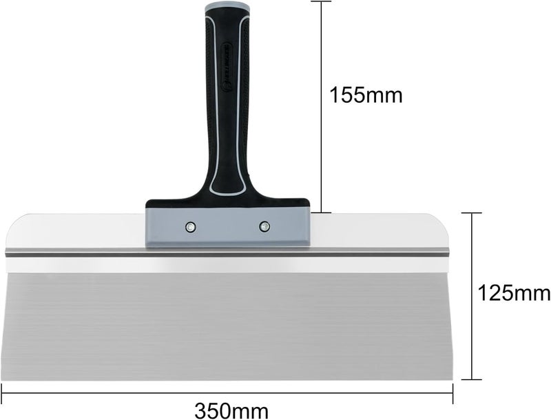 Rolling Dog 14 Inch Taping Knife - Drywall Taping Knife,Threaded End Can be Attached to Extension Pole,Stainless Steel Blade,Ideal for Skimming and Smoothing Walls and Ceilings - Image 2